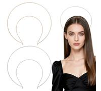 NESTINGHO 2 Pezzi Fascia per Chioma Two Twisted Crowns in Lega Oro e Argento, Accessorio per Chioma Sposa Elegante e Semplice per Matrimoni e Feste