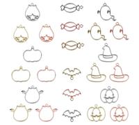 NESTINGHO 24pezzi Ciondoli in Lega Hollow Out per Braccialetti e Ornamenti, Design Unico e Sottile, Accessori Creativi per Halloween e Fai da Te