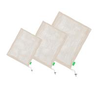 NESTINGHO 3 Pezzi Sacchetti Rete in Cotone Riutilizzabili per Frutta e Verdura Coulisse, Set da 3 Beige, Lavabili, Leggeri la Spesa e L'organizzazione Alimentare