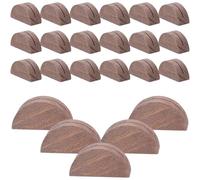 NESTINGHO 30 Pezzi Porta Carte da Tavolo in Legno Semicircolare Marrone Rustico, Supporto per Segnaposto e Numeri Tavolo, per Ufficio e Feste