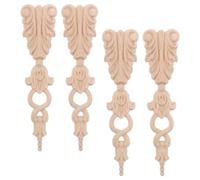 NESTINGHO 4 Pezzi Applique in Legno Barocca per Mobili, Decorazione e | Vecchi Mobili e Cornici, Finitura in Legno Naturale, Effetto Tridimensionale, Montaggio Semplice