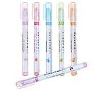 NESTINGHO 6 pezzi Penne Evidenziatrici con Rotella Colorate Design Curve e Onde per Appunti Pennarelli Sicuri e Resistenti per Studenti e Ufficio