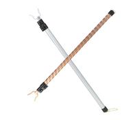 NESTINGHO Asta Stendibiancheria Regolabile in Metallo 2 Pezzi, Palo Telescopico per Raggiungere i Vestiti, Forchetta Porta Abiti Retrattile per Balcone e Lavanderia