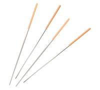 NESTINGHO Bacchette da Cucina Lunghe Resistenti al Calore in Acciaio Inossidabile e Faggio 2 Paia Antiscivolo per Friggere e Uso Quotidiano per Hotpot e Noodles