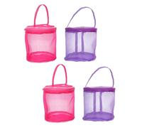 NESTINGHO Borsa Porta-Filati Portatile in Rete 4 Pezzi Manico, Organizer per Uncinetto e Maglieria, Contenitore Porta Gomitoli da 13x12,5 Cm, per Lavori a Maglia e Viaggi Creativi