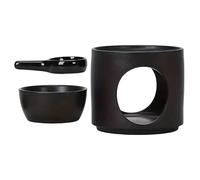 NESTINGHO Bruciatore Resistente ad Alte Temperature in Materiale Ceramico di Oli Essenziali Nero e Facile Manutenzione, Design Minimalista Nordico per Decorazione da Dormire