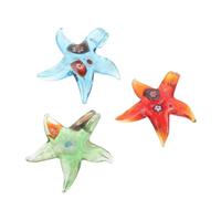 NESTINGHO Collana Ciondolo a Forma di Stella del Mare in Vetro 3 Pezzi, Accessorio Leggero e Versatile per Eventi a Tema Oceano e Compleanni