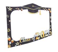 NESTINGHO Cornice Selfie Laurea el 2026 in Poliestere Nero e Oro Striscione e Fori, Accessori per Cabine Fotografiche per Festa di Diploma ed Eventi Celebrativi