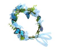 NESTINGHO Coroncina di Fiori Farfalla per Chioma Donna, Accessorio Elegante Blu, Corona a Ghirlanda Raffinata per Feste e Servizi Fotografici
