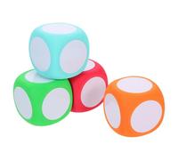 NESTINGHO Dadi Scrivibili in Schiuma 6 CM per Conteggio e Geometria Giochi Didattici Riutilizzabili Set 4 Pezzi per Studenti Scuola Primaria Multicolore
