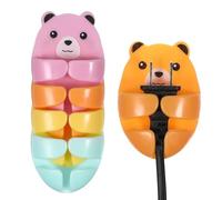 NESTINGHO Ganci per Spine Elettriche Adesivi 4 Pezzi 3.0X2.1X0.8 Pollici Porta Spina a Forma di Orso per Cucina e Casa Organizzatore da Parete senza Tracce