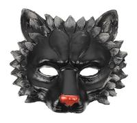 NESTINGHO Maschera e Visibilità Attraverso gli Occhi Traspirante 3d in Schiuma Pu Nera Leone per Feste di Danza e Cosplay di Halloween