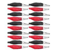 NESTINGHO Morsetti Coccodrillo Isolati con Rivestimento Protettivo in Pvc Nero e Rosso 48 Pezzi con Morsetti a Molla per Test Elettrici per Progetti Fai da Te e Testing