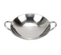 NESTINGHO Pentola Wok in Acciaio Inossidabile con Doppia Maniglia Resistente alle Alte Temperature Design Pratico per Cucina Professionale e Ristorante