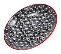 NESTINGHO Piatto in Argilla Nero da 7 Pollici, Design Rotondo Giapponese e Nordica, Superficie Liscia Facile da Pulire, per Snack e Pesce in Ristoranti e Hotel