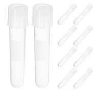 NESTINGHO Provette di Coltura e Campionamento Liquidi 10 Pezzi da 12ml in Plastica con Tappi, Graduazione e Superficie Scrivibile, Tubi Sterili per Laboratorio