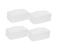 NESTINGHO Scatola Porta Salviette Umidificate Bianco in Pp Set da 4 con Coperchio Richiudibile per Salviette Riutilizzabili Multiuso per Bagni e Soggiorni