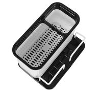 NESTINGHO Scolaposate Pratico Doppio Scomparto e Design Staccabile Organizer Nero in Pp Vassoio Raccogli Acqua per Bacchette da Cucina la Casa
