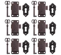 NESTINGHO Serrature Chiave per Mobili Antichi 6 Set in Ferro per Cassetti Vintage, Utilizzabili per Scatole di Legno Portagioie e Mobili da Credenza Antica