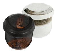 NESTINGHO Set 2 Pezzi Ciotole in Ceramica Coperchio per Zuppa da Cucina, Facili da Pulire e Mantengono Calore, Design Delicato per Uso Domestico
