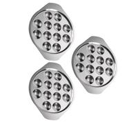 NESTINGHO Set 3 Pezzi Piatti per Lumache in Acciaio Inox Argento, Resistente e Facile da Impugnare, per Servire Antipasti e Frutti di Mare in Occasioni Speciali