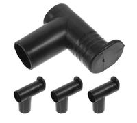 NESTINGHO Set 4 Pezzi Connettori per Stendibiancheria Angolo Retto in Plastico Nero, Design a Due Vie, Facile Installazione per Tubo 22mm, Uso Domestico e Esterno