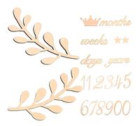 NESTINGHO Set di e Struttura Semplice Mensili in Legno Beige per Ragazzo Ragazza, Facile da Usare e Registrare la Crescita per Decorazioni Shower