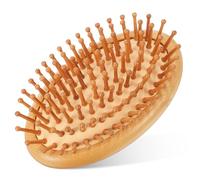 NESTINGHO Spazzola per Chioma in Bambù Testine Massaggianti per Cute, Riduce la Rottura e Districa i Chioma, per Uso Domestico da Viaggio Beige