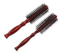NESTINGHO Spazzola Rotonda per Chioma in Legno 2 Pezzi con Setole di Cinghiale Manico Confortevole Riduce Crespo per Asciugatura e Styling Chioma