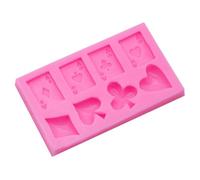 NESTINGHO Stampo in Silicone per Dolci Tema Carte da Poker, Multiuso per Fondente e Muffin, Design Creativo Rosa per Decorazioni Fai-da-te e Pasticceria