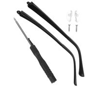 NESTINGHO Stanghette di Ricambio per Occhiali Nere Lucide Kit Completo Gambe Leggere Antiscivolo per Riparazione Occhiali da Vista Uso Quotidiano