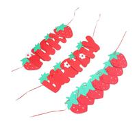 NESTINGHO Striscione di Fragole e Ghirlanda di Carta Glitterata per Festa di Compleanno a Tema Fragola, Decorazioni per Feste di Compleanno Bambina e Allestimenti Interni