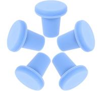 NESTINGHO Tappi per Bottiglia Facili da Usare Set 5 Tappi Rotondi in Silicone Blu per Sigillare e Conservare Contenuti, per Uso Domestico