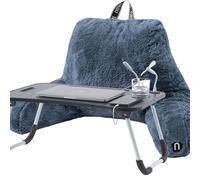 Nestl Cuscino da lettura in pelliccia con scrivania per laptop, elegante cuscino per la schiena per sedersi, con cuscini da lettura, per adulti e bambini, cuscino per sedia in pelliccia sintetica con