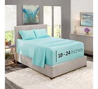 Nestl Lenzuola con angoli extra profondi, per materassi da 45,7 a 61 cm di profondità, set di lenzuola king size con tasca extra profonda, 4 pezzi per letto king size, lenzuola per letto king size,