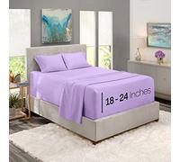 Nestl Lenzuola con tasche extra profonde, adatte per materassi da 45,7 a 61 cm, set di lenzuola per letto matrimoniale, lavanda