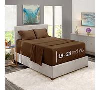 Nestl Lenzuola con tasche extra profonde, per materassi da 45,7 a 61 cm di profondità, con tasca extra profonda, 4 lenzuola per letto California King, lenzuola per letto California King, con tasca