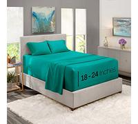 Nestl Lenzuola con tasche extra profonde, per materassi da 45,7 a 61 cm di profondità, set di lenzuola king size con tasca extra profonda, 4 pezzi per letto king size, lenzuola con tasca profonda,