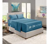 Nestl Lenzuola con tasche extra profonde, per materassi da 45,7 a 61 cm di profondità, set di lenzuola extra profonde per letti singoli, 4 pezzi per letto matrimoniale XL, lenzuola per letto