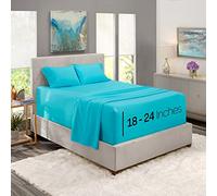 Nestl Lenzuola con tasche extra profonde, per materassi da 45,7 a 61 cm, set da 4 pezzi, blu brillante