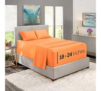 Nestl Lenzuola con tasche extra profonde, per materassi da 45,7 a 61 cm, set da 4 pezzi, colore: arancione albicocca
