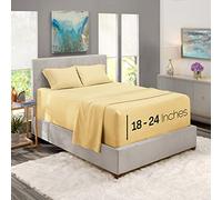 Nestl Lenzuola con tasche extra profonde, per materassi da 45 a 61 cm, set da 4 pezzi, colore: giallo vaniglia