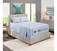 Nestl Set di biancheria da letto, 4 pezzi, per letto king size, con tasca extra profonda, in microfibra, colore: blu ghiaccio