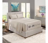 Nestl Set di lenzuola king size con tasca extra profonda, 4 pezzi, lino, microfibra, 198,1 x 203,2 cm, 266,7 x 259,1 cm, 50,8 x 101,6 cm, adatte a materassi da 45,7 a 61 cm di profondità
