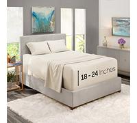 Nestl Set di lenzuola per letto king size, 4 pezzi, colore bianco sporco, con angoli elasticizzati extra profondi, in microfibra, moderno, unisex, per tutte le stagioni