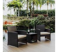 Nestl VDS-NB-PFW-3-BR/BG Set da bistrot da patio, grande, telaio marrone/cuscini beige