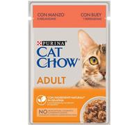 Purina Cat Chow Adult Umido Gatto in Gelatina 85 gr: Manzo e Melanzana
