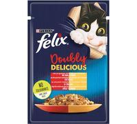 Purina Cat Felix Doubly Delicious Manzo e Pollame In Gelatina - Bustina Da 85 Gr - CONFEZIONE RISPARMIO