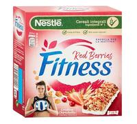Nestle Fitness Red Berries Barrette ai Cereali Integrali con Frutti Rossi Calcio e Ferro 141g