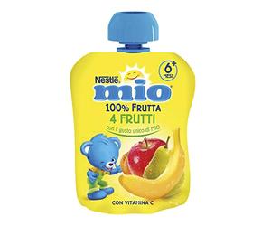 NESTLÉ MIO Merenda 100% Frutta 4 Frutti da spremere, 16 Pouch da 90ml (1,44L)